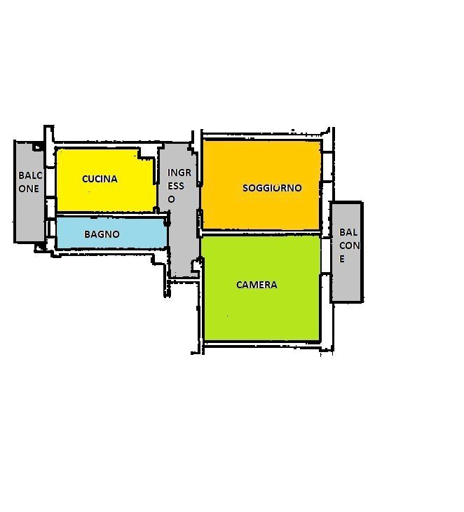 Trilocale Cuneo (zona Donatello) - planimetria 1