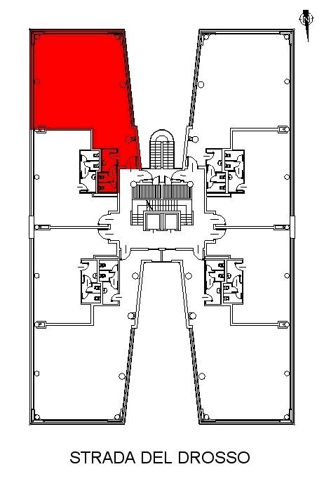 Ufficio strada del Drosso, 33, Torino (zona Mirafiori Sud) - planimetria 1