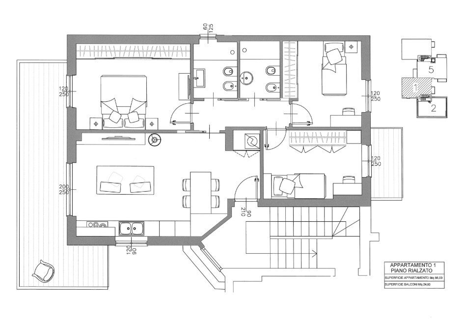 Quadrilocale via Colla, Celle Ligure - planimetria 1