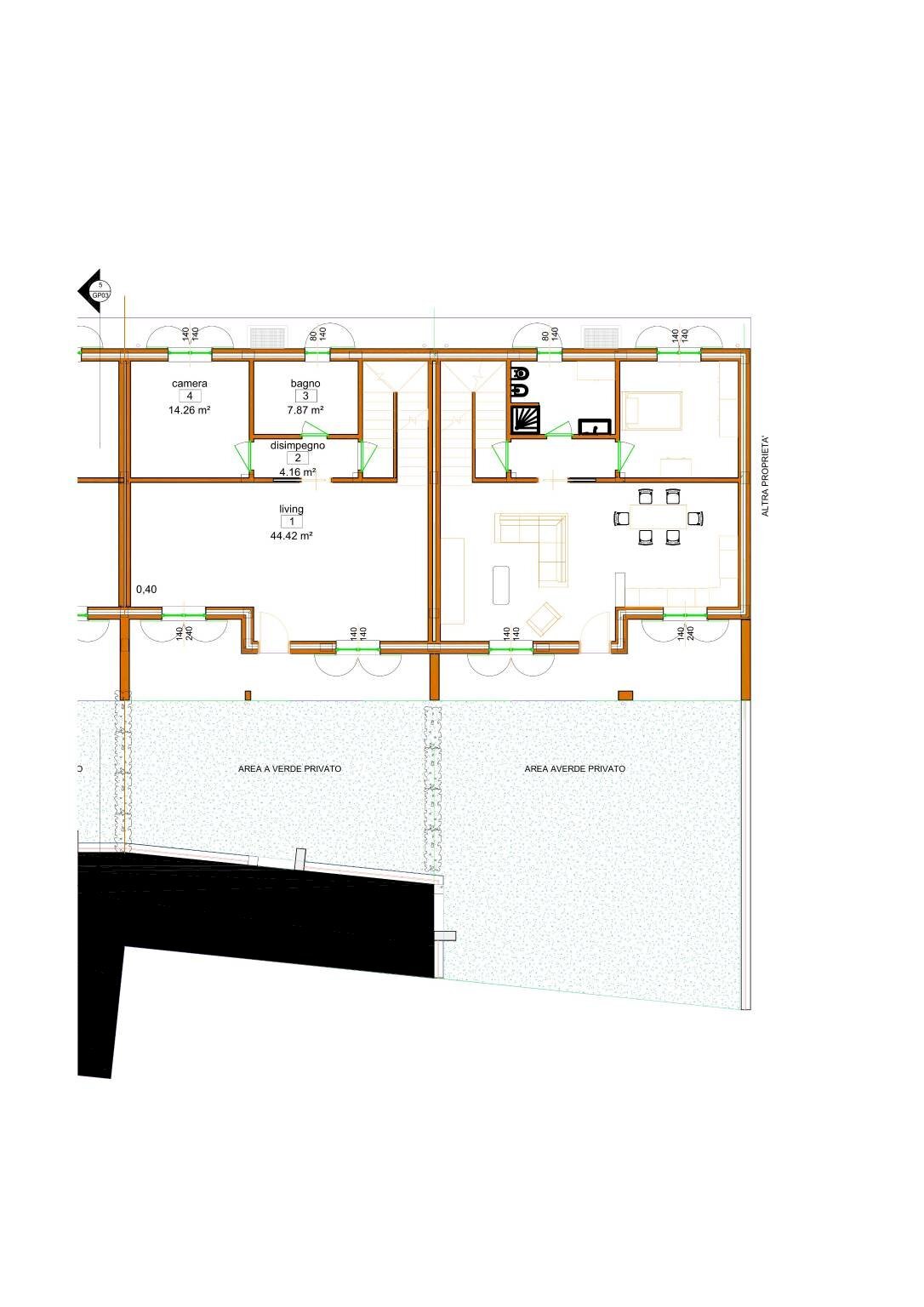 Terraced Villa Villafalletto - floor plans 1