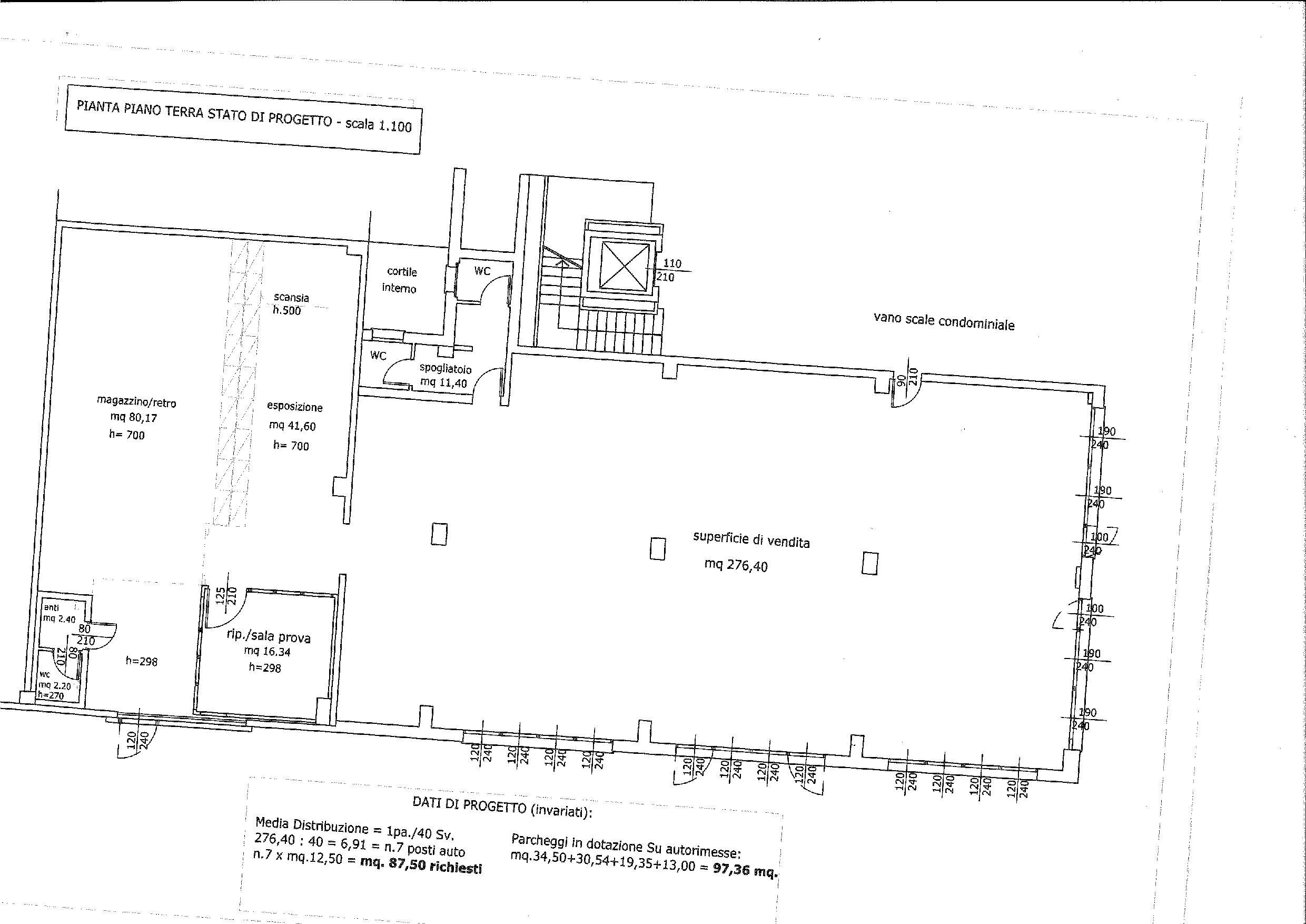 planimetria - Locale Commerciale via Ugo Lambertini, 1, Imola - planimetria 1