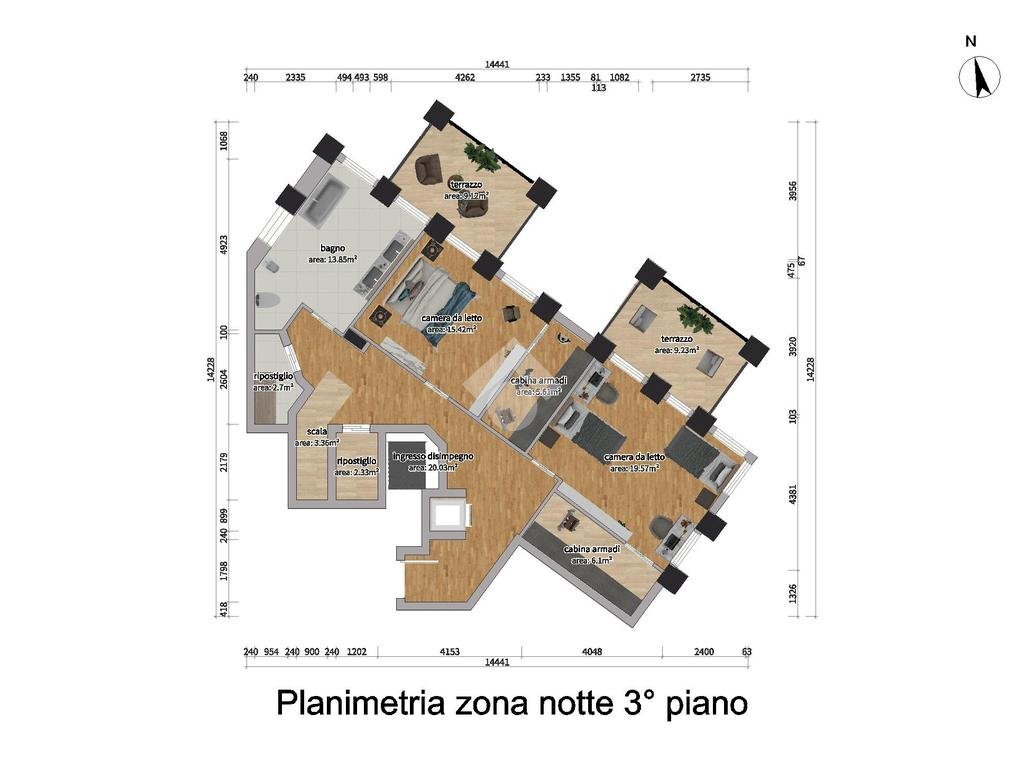 Attico Piazza Giacomo Matteotti, Grugliasco - planimetria 1