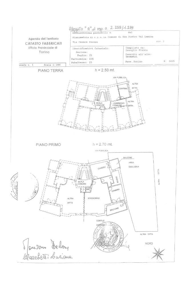 Quadrilocale Via Cesare Pavese, San Pietro Val Lemina - planimetria 1