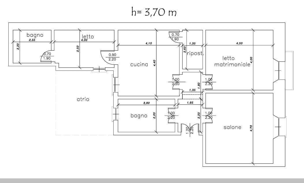 Three-room apartment corso Umberto I, 104, Taranto - floor plans 1