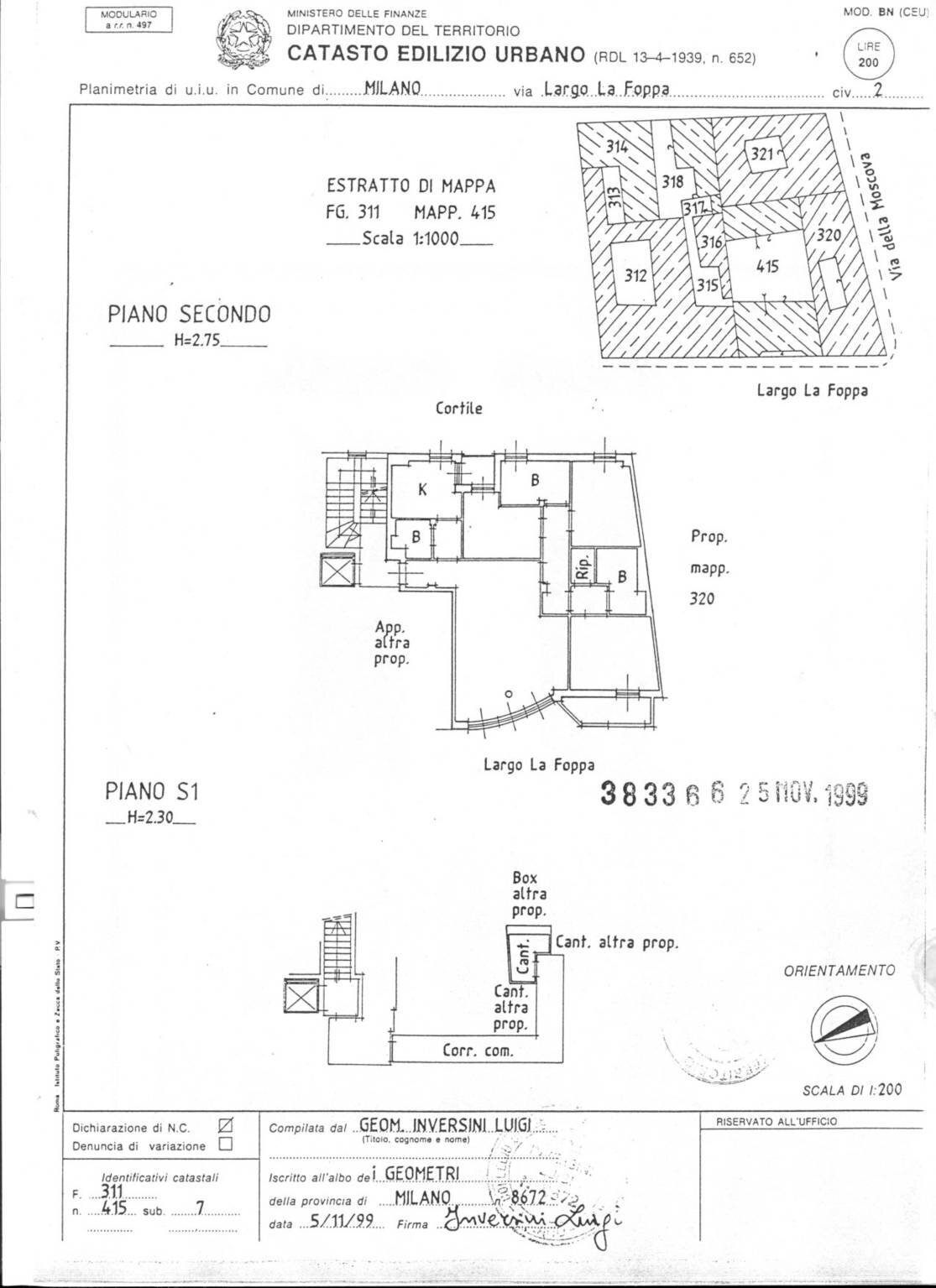 Apartment largo La Foppa, 2, Milano - floor plans 1