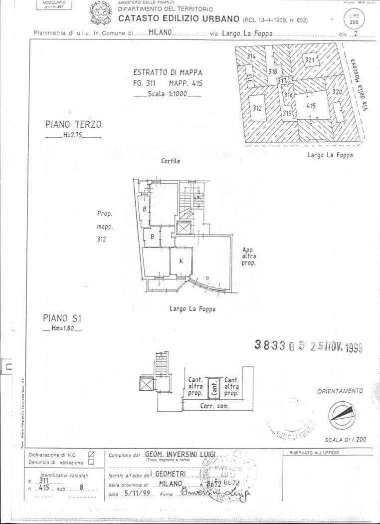 Trilocale largo La Foppa, 2, Milano - planimetria 1