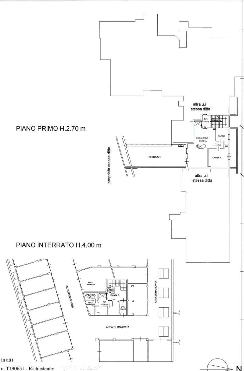 planimetria appartamento e cantina - Two-room apartment via Monti, 6/B, Castiglione Torinese - floor plans 1