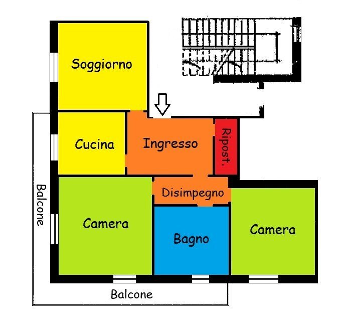Four-room apartment via Villar, 35, Borgo San Dalmazzo - floor plans 1