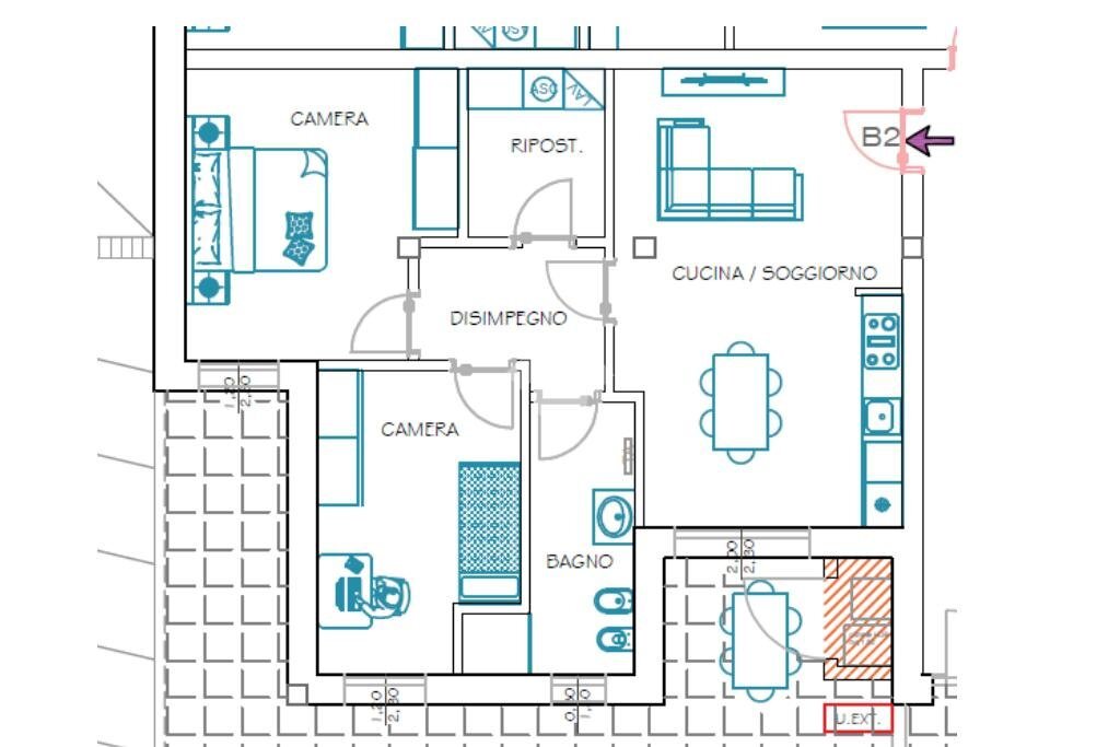 Trilocale Via Fabio Filzi, Castelfranco Emilia - planimetria 1