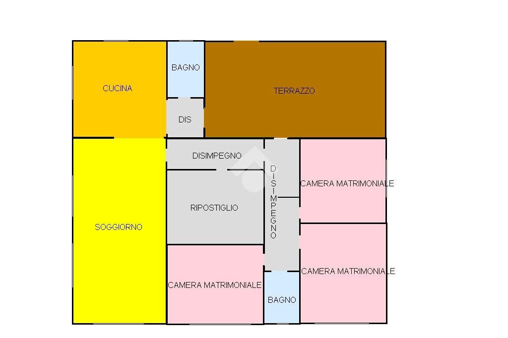 Porzione di casa Via Madonna del Fiore, Borghi - planimetria 1