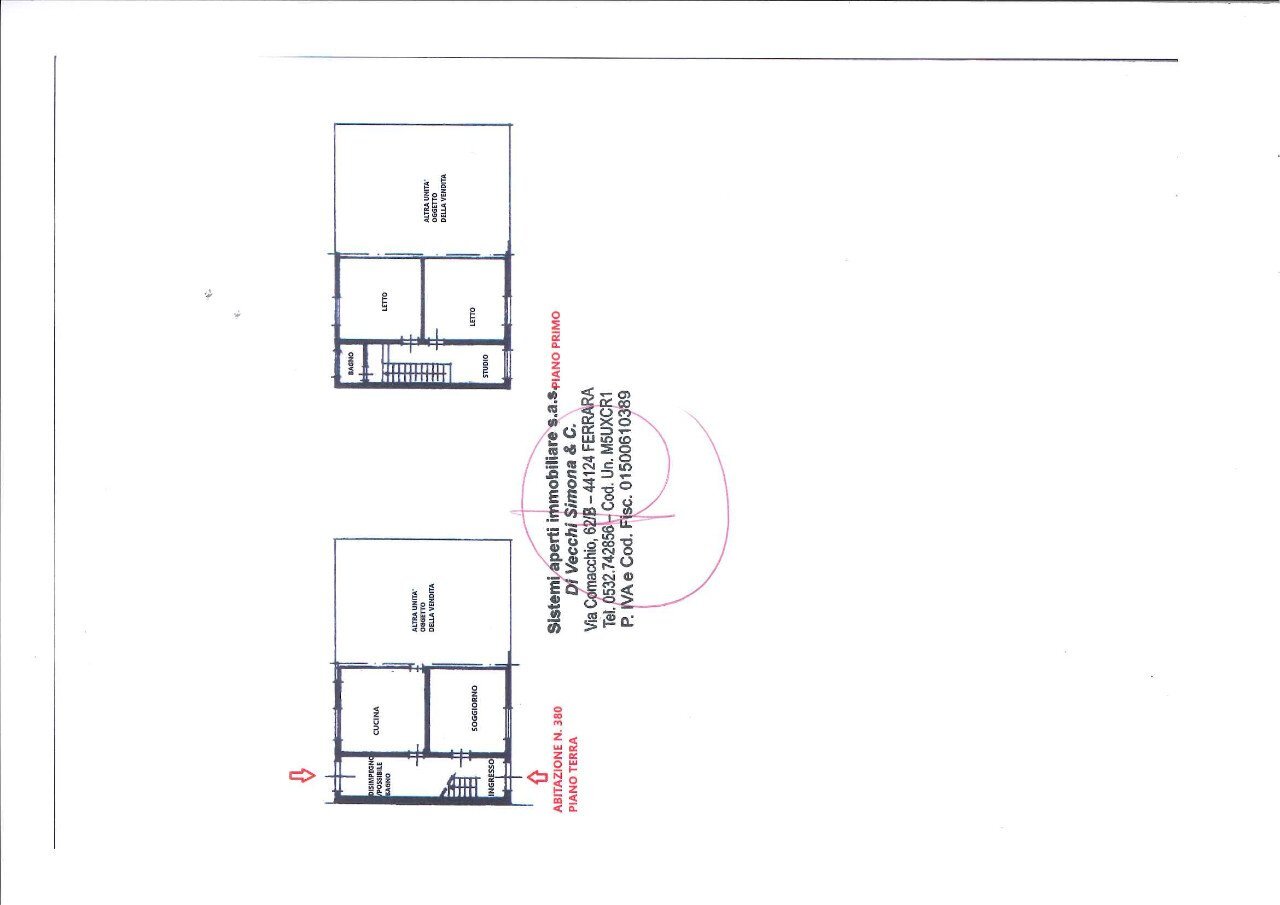 Villa Bifamiliare Ferrara - planimetria 1