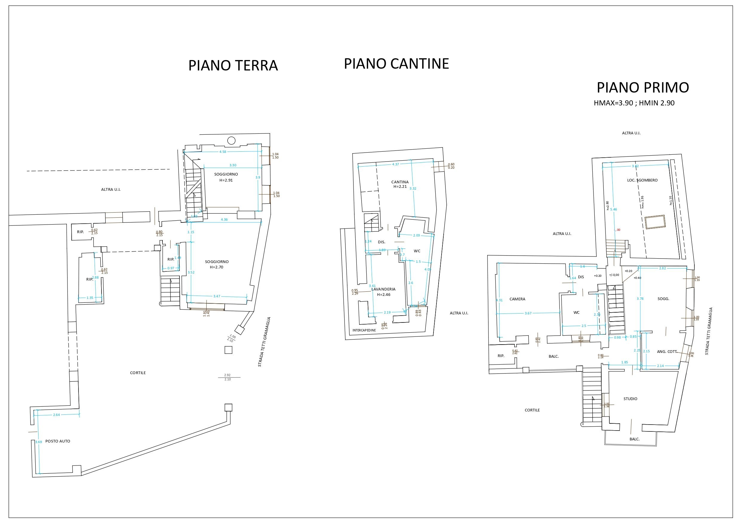 Planimetria - Independent house Strada dei Tetti Gramaglia, 16, Torino (neighborhood Cavoretto) - floor plans 1
