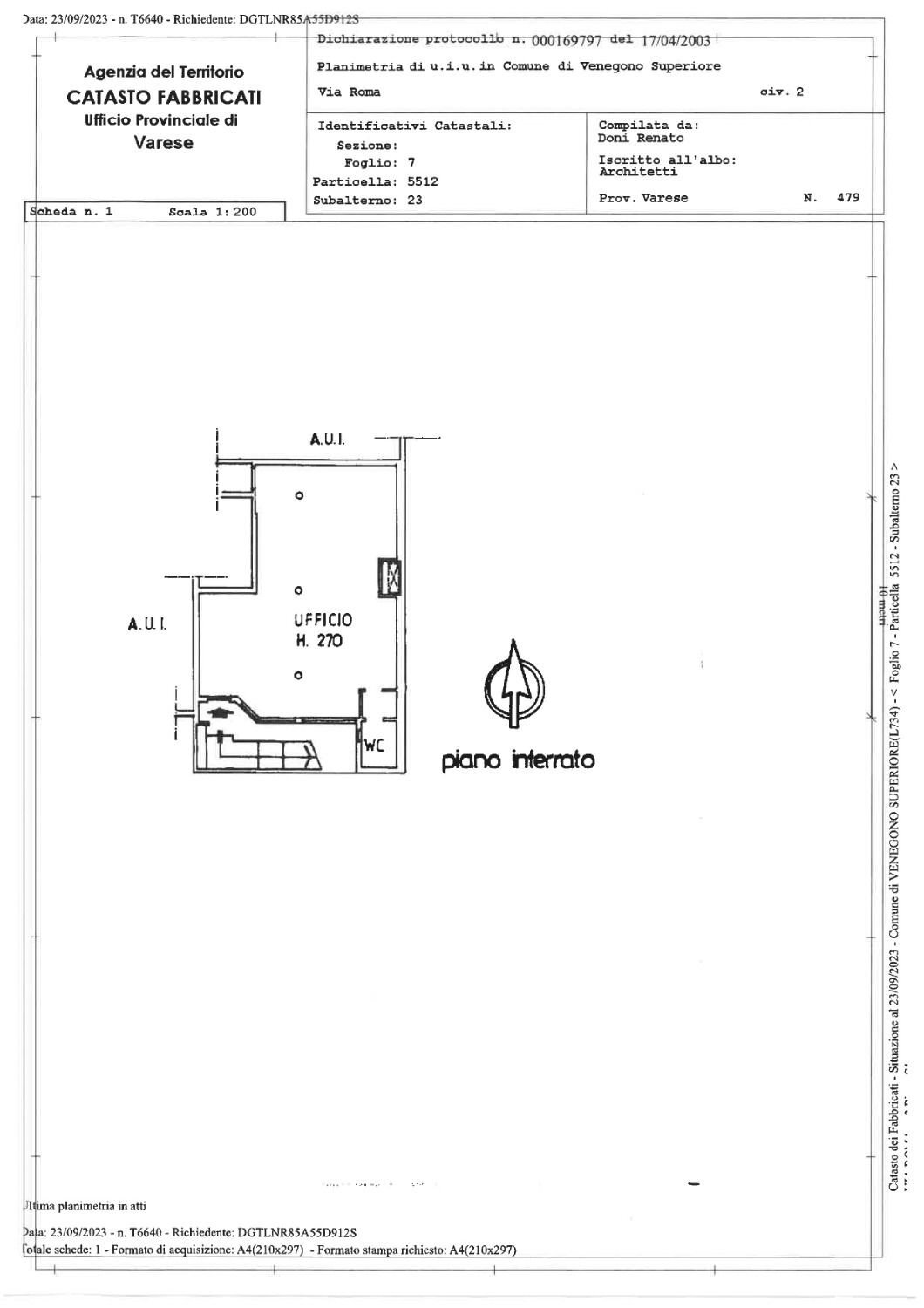 Ufficio via Roma, Venegono Superiore - planimetria 1