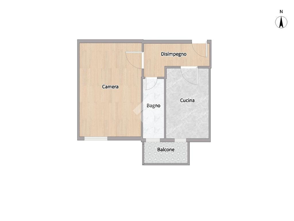 Two-room apartment Piazza Giuseppe Garibaldi, Pioltello - floor plans 1