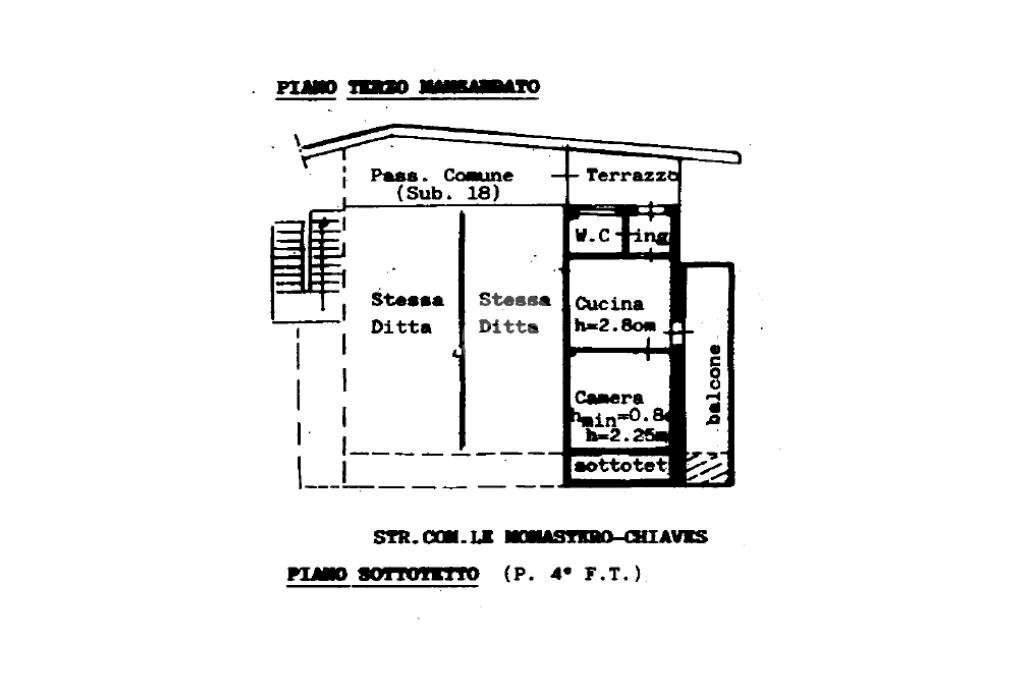 Two-room apartment Strada Fornelli Chiaves, Monastero di Lanzo - floor plans 1