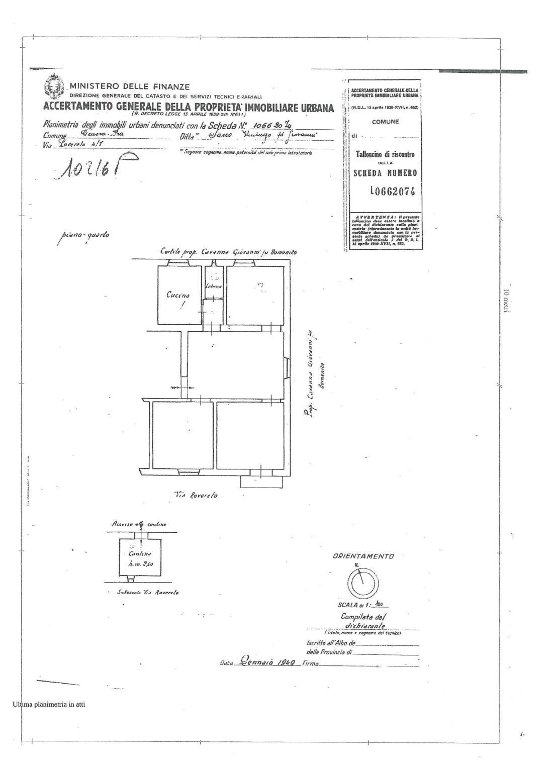 Quadrilocale via Rovereto, Genova - planimetria 1