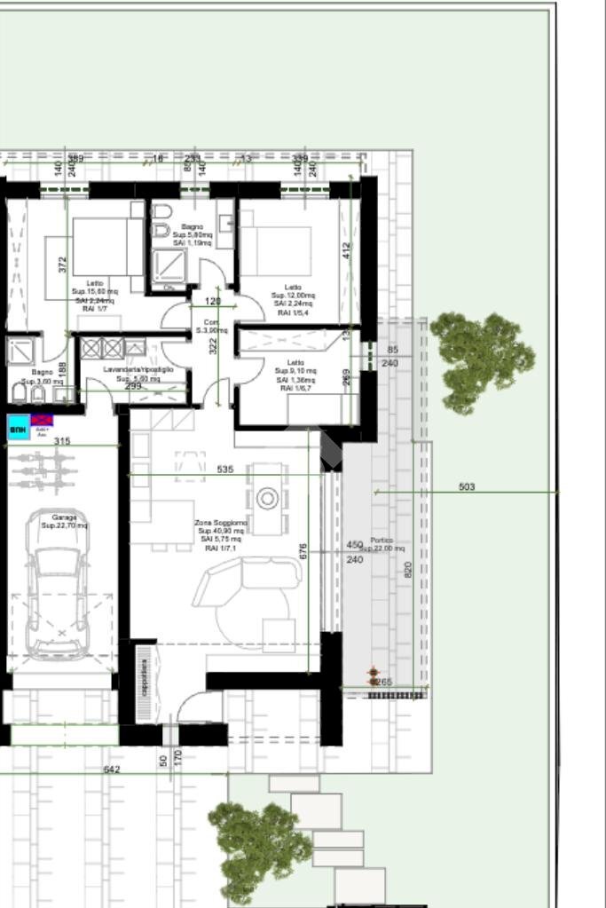 Portion of a house Largo Alberazza, Sorbolo Mezzani - floor plans 1