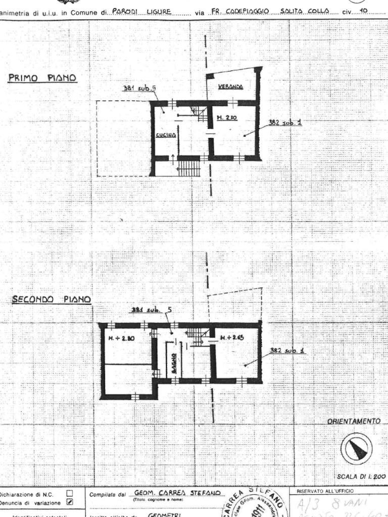 Casa semi indipendente Strada colla, Parodi Ligure - planimetria 1