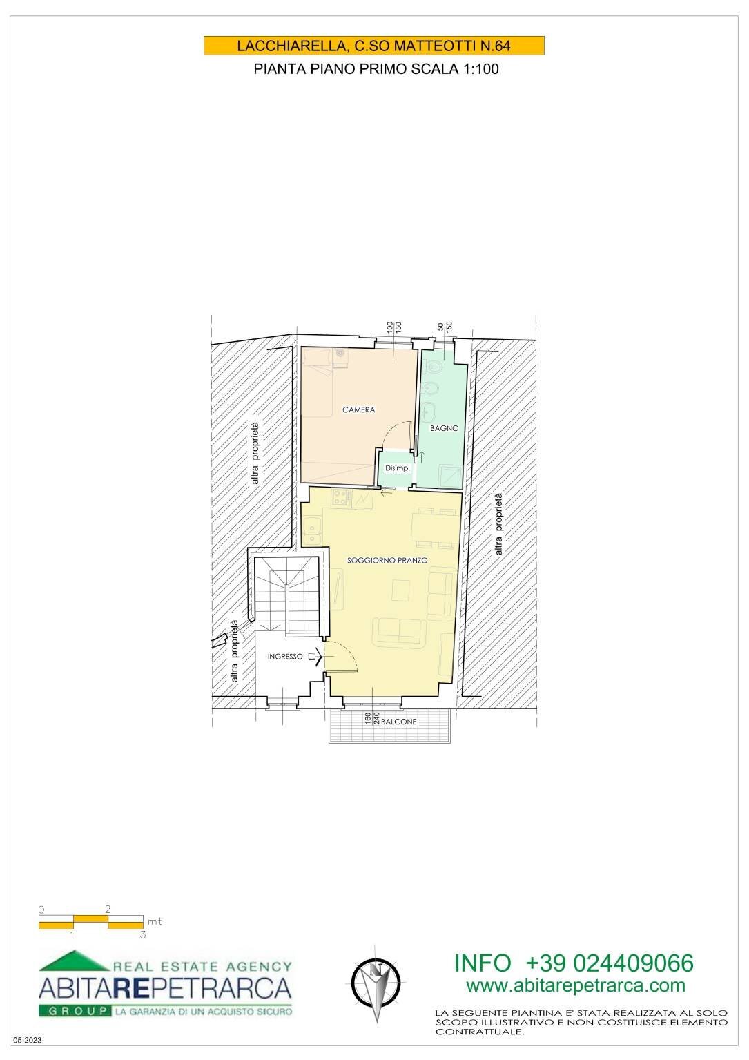 Bilocale corso Giacomo Matteotti, 64, Lacchiarella - planimetria 1