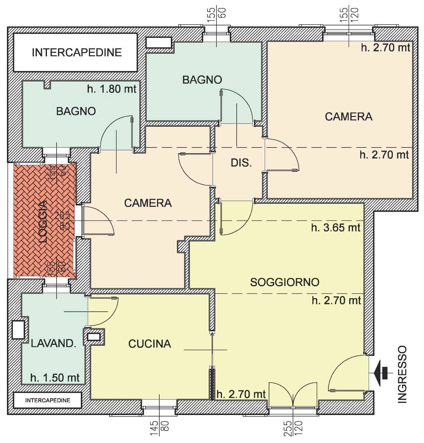 Trilocale via per Cascina Centenara, 43, Lacchiarella - planimetria 1