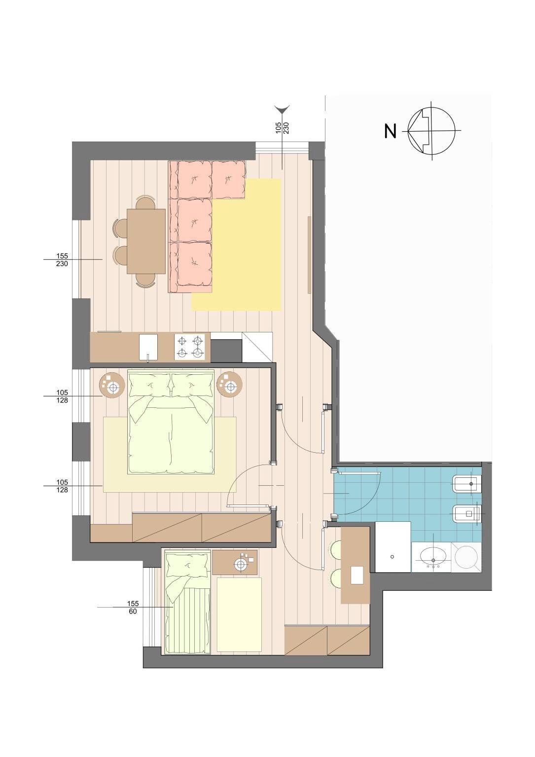Trilocale viale Corsica, 55, Milano - planimetria 1