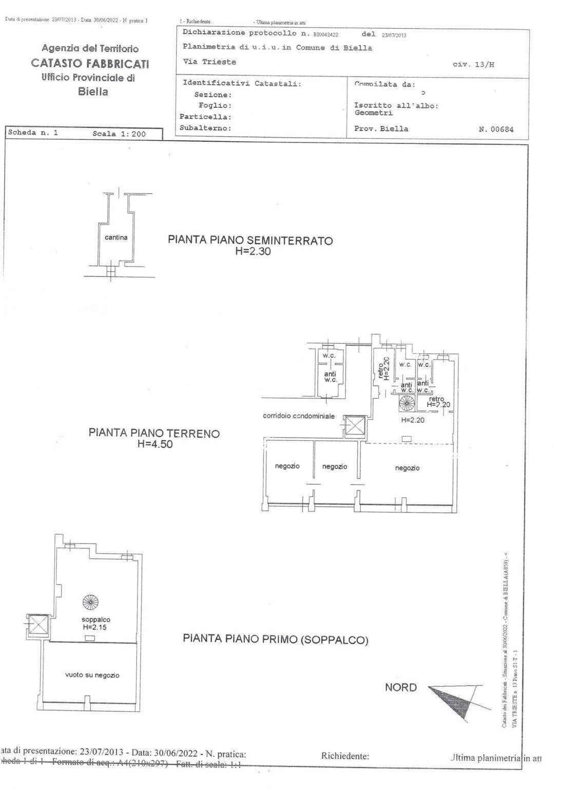 Shop via Trieste, 13H, Biella - floor plans 1