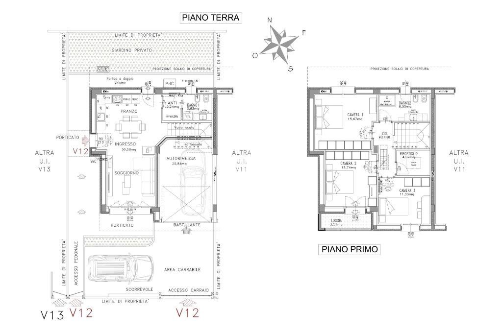 Porzione di casa Via della Solidarietà, Granarolo dell'Emilia - planimetria 1
