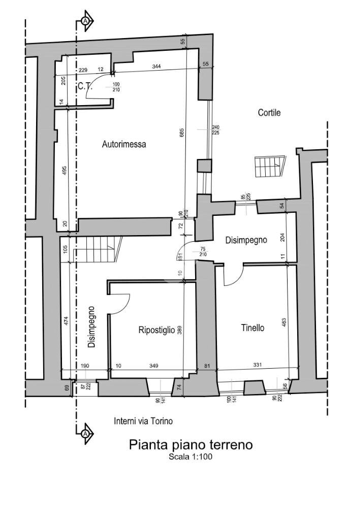 Semi-detached house Via Torino, San Francesco al Campo - floor plans 1