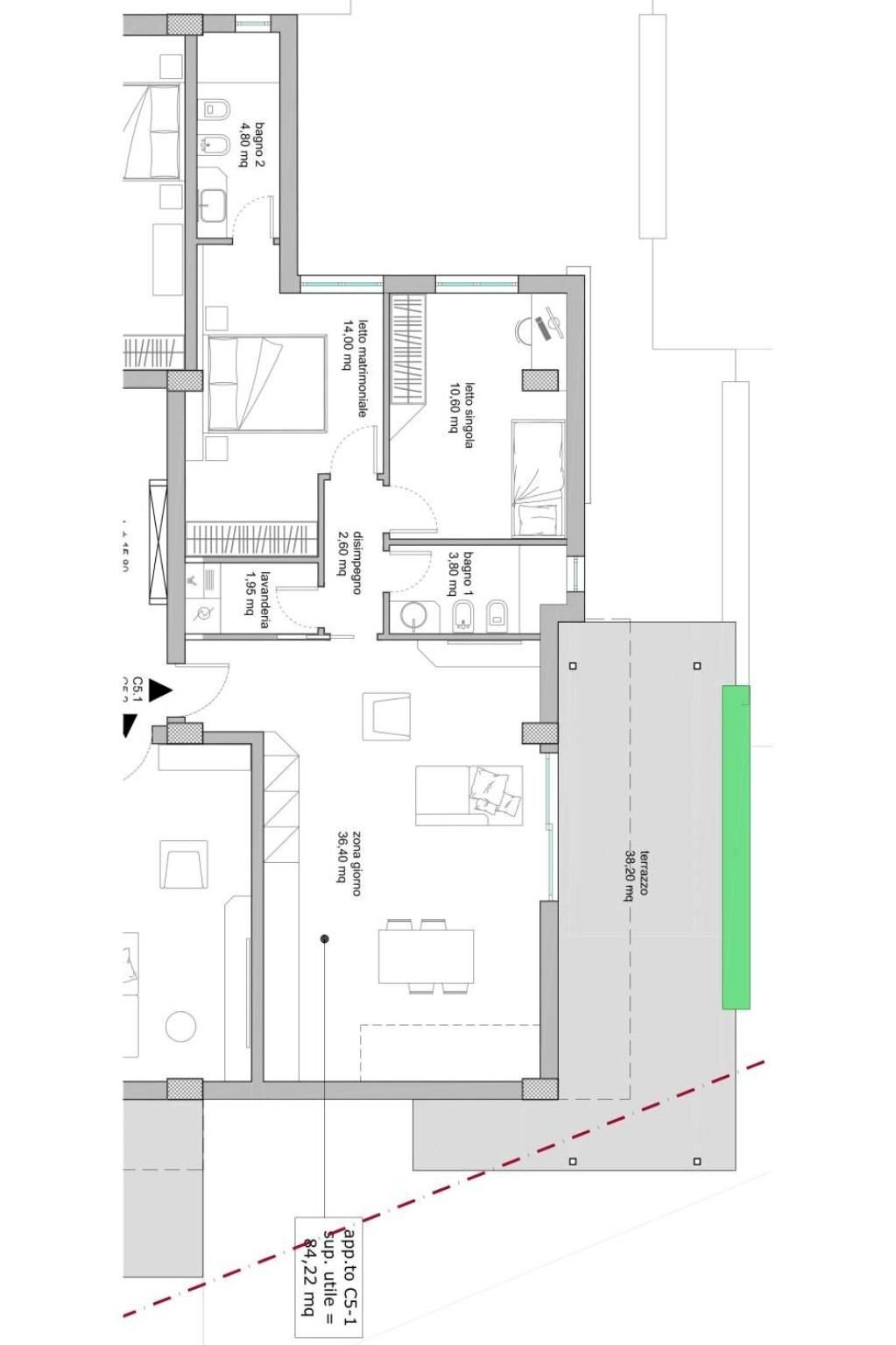 Attico via Giuseppe Verdi, 2, Bitonto - planimetria 1