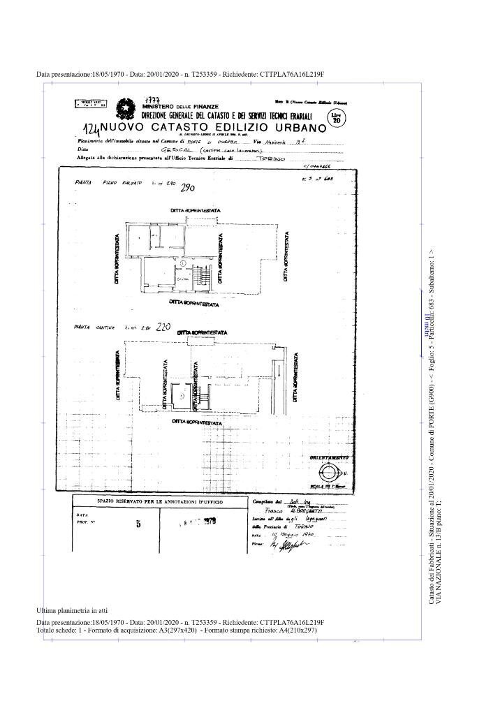 Four-room apartment Via Nazionale, Porte - floor plans 1