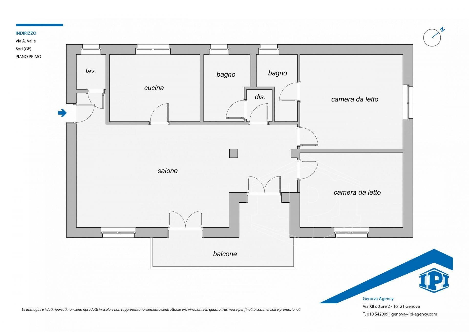 Appartamento Via Antonio Valle, Sori - planimetria 1