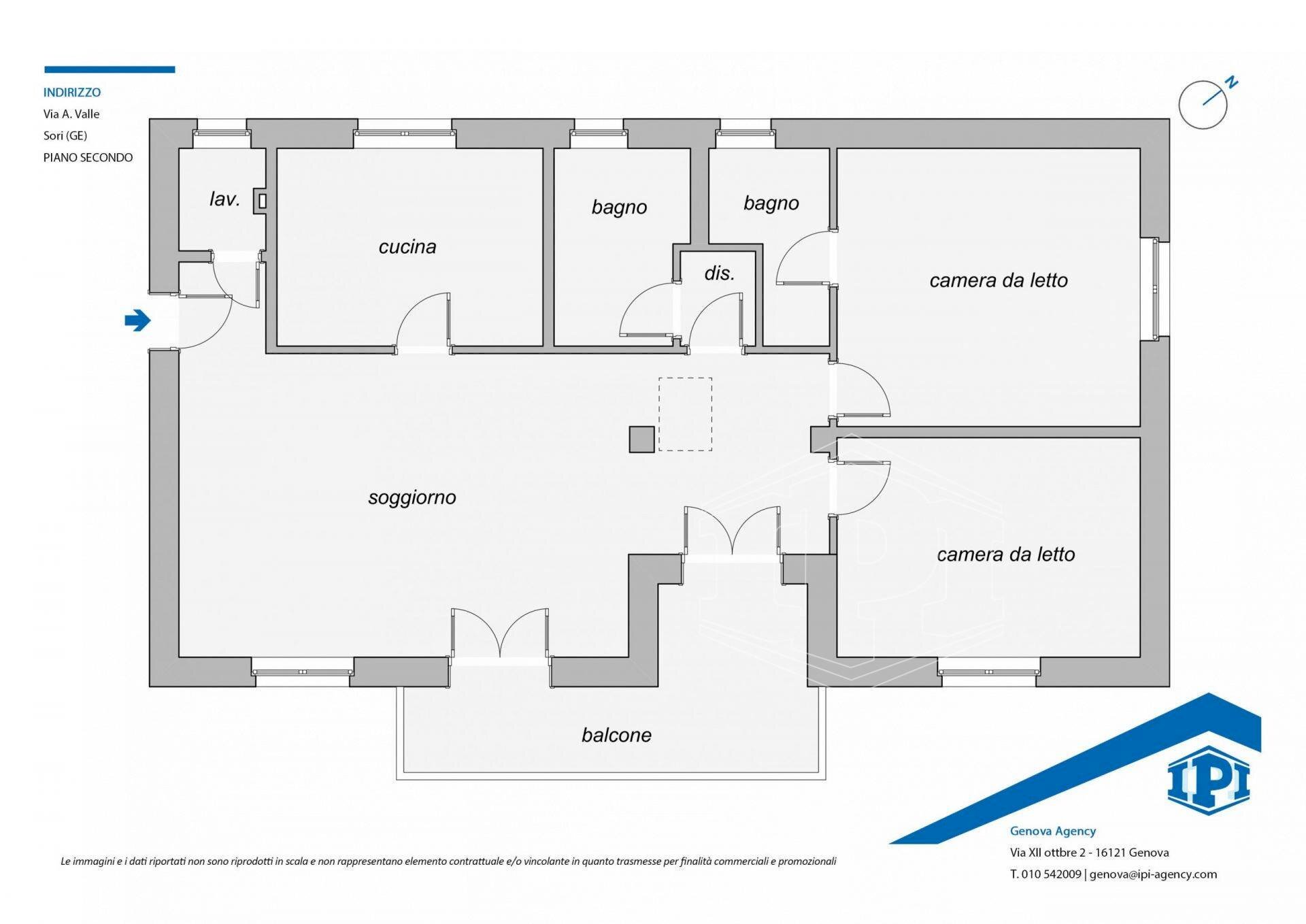 Appartamento Via Antonio Valle, Sori - planimetria 1