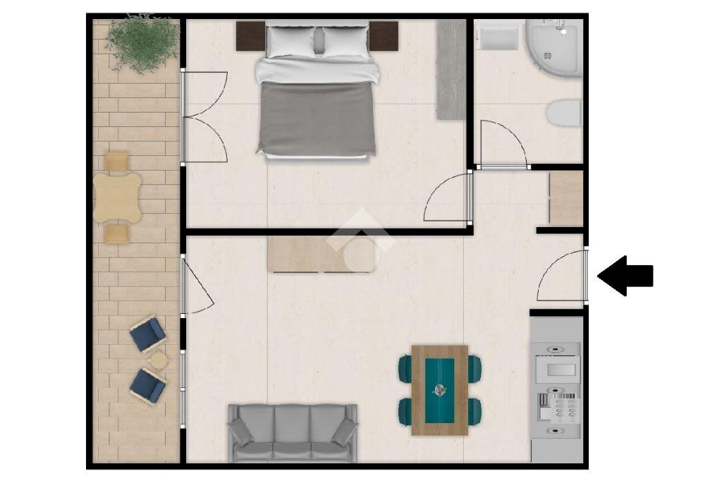 Two-room apartment Via degli amici, Bordighera - floor plans 1