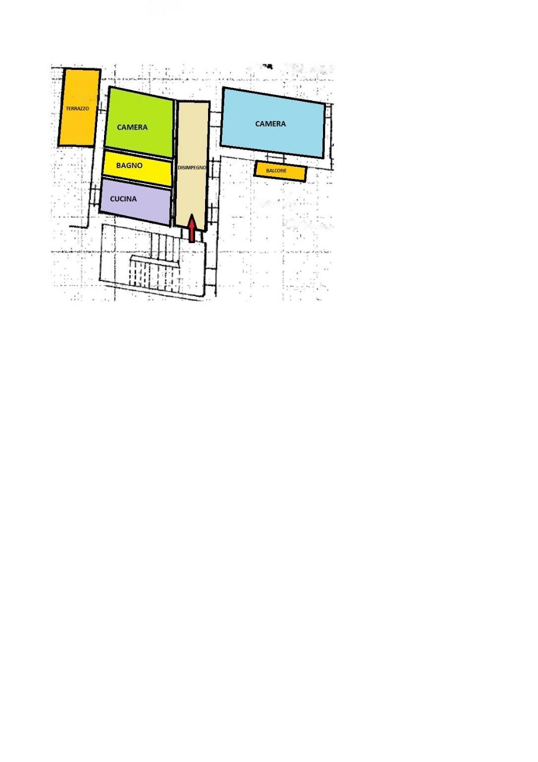 Three-room apartment via Umberto I, 128, Busca - floor plans 1