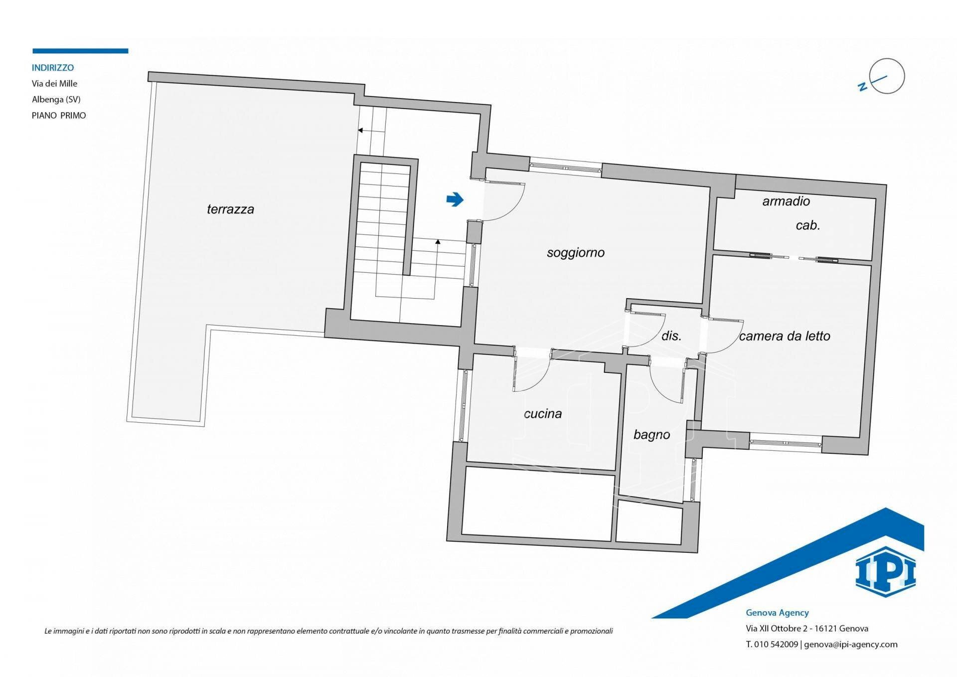 Trilocale Via dei Mille, Albenga - planimetria 1