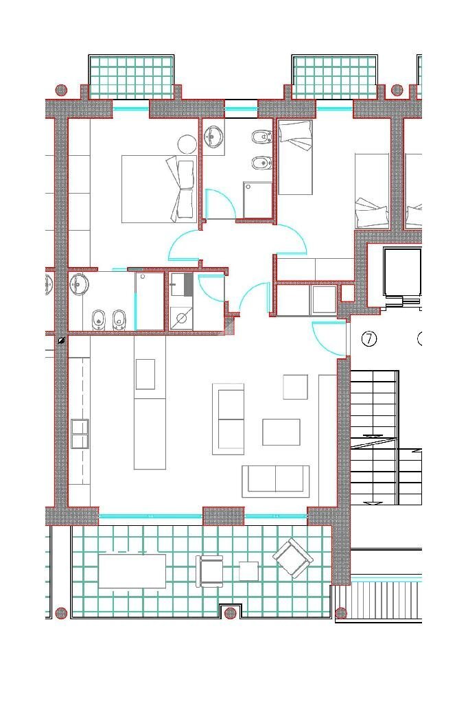 Three-room apartment Via Papa Giovanni XXIII, Rescaldina - floor plans 1
