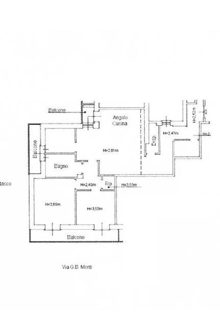 Quadrilocale via Gian Battista Monti, 20, Genova (zona Sampierdarena) - planimetria 1