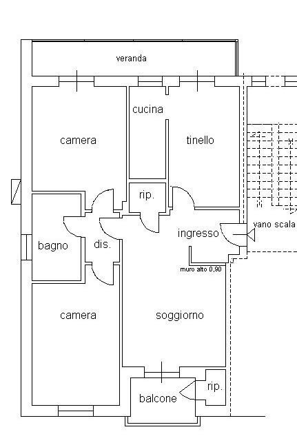Four-room apartment via Luigi Galvani, 34, Alessandria - floor plans 1