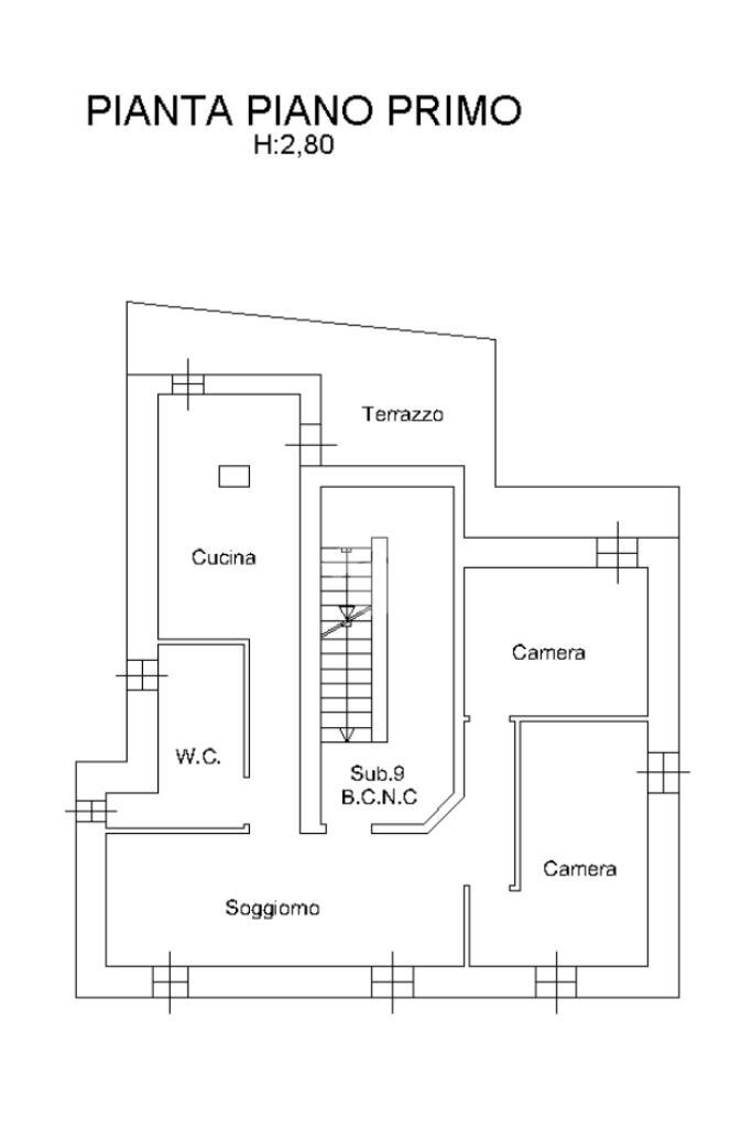 Quadrilocale Via Mazzini, Castel Boglione - planimetria 1