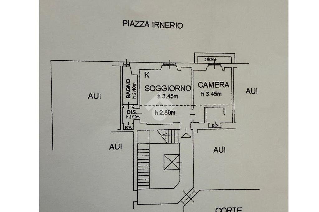 Bilocale Piazza Irnerio, Milano (zona Washington) - planimetria 1