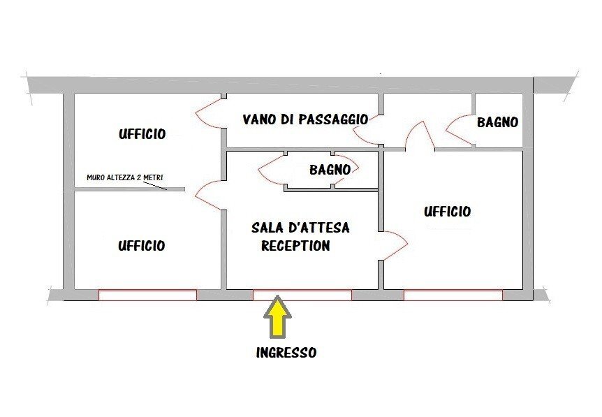 Office via di Ravone, 1/12, Bologna (neighborhood Colli) - floor plans 1
