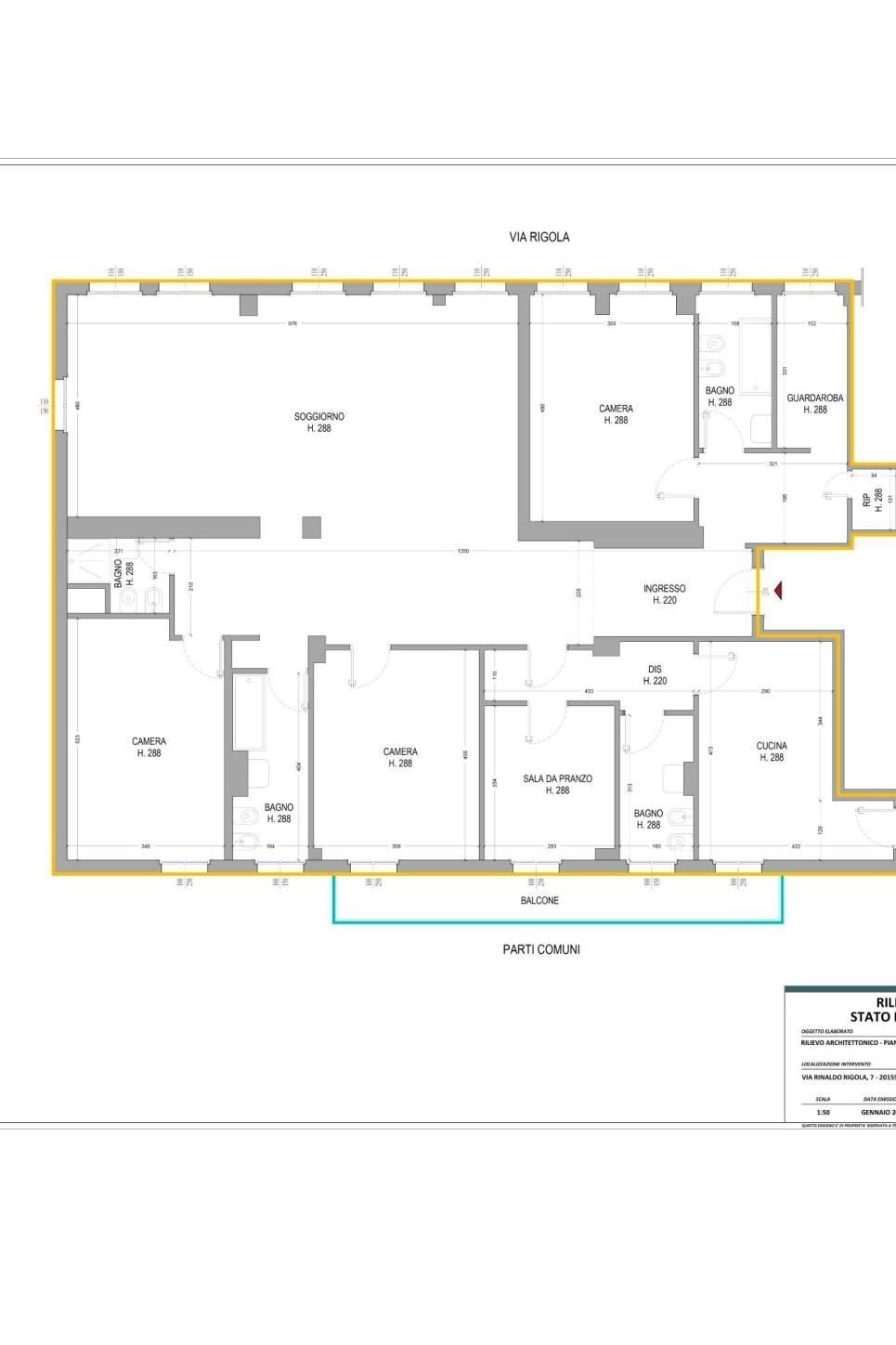 Appartamento via Rinaldo Rigola, 7, Milano - planimetria 1