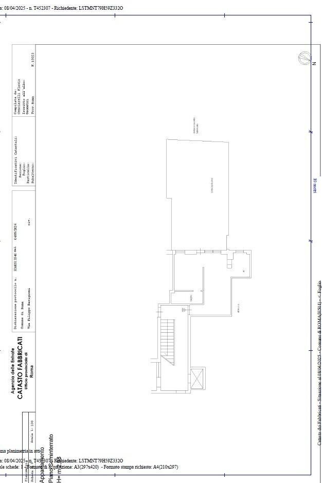 Bilocale via Filippo Barigioni, Roma - planimetria 1