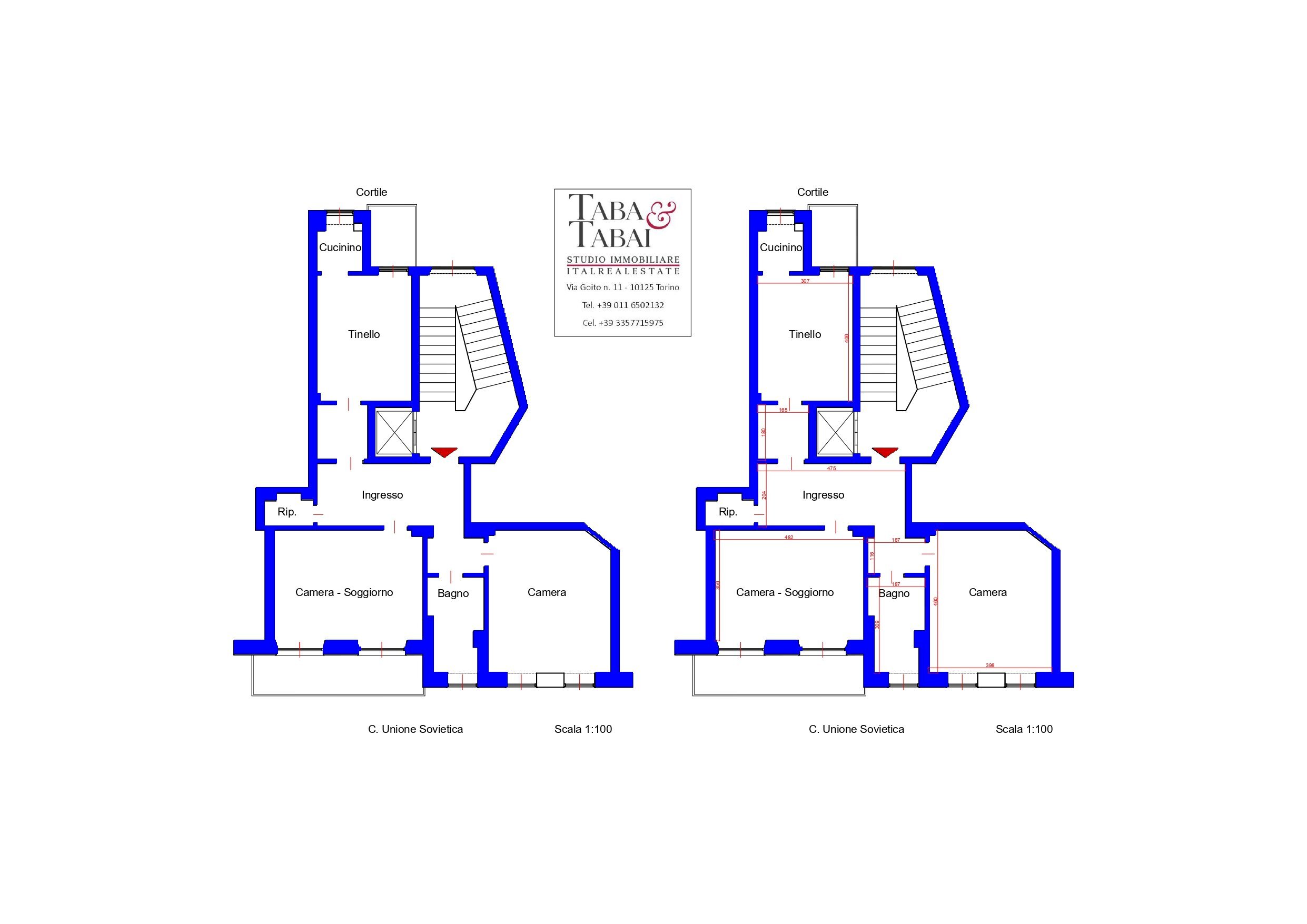 Three-room apartment corso Unione Sovietica, 491, Torino (neighborhood Mirafiori Sud) - floor plans 1