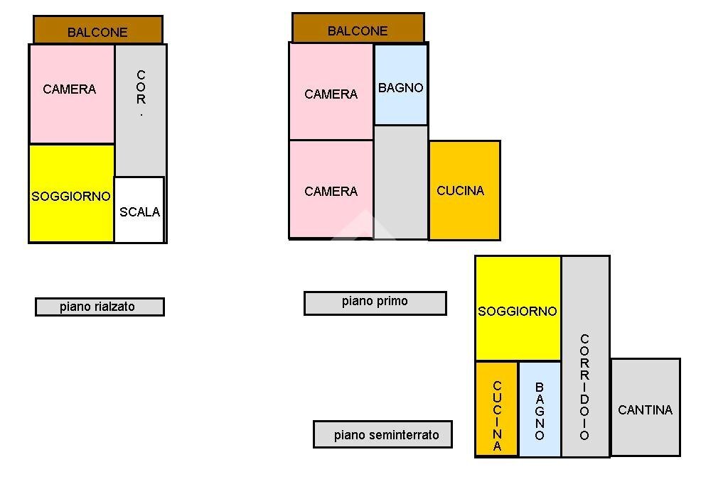 Semi-detached house Frazione Bulliana, Valdilana - floor plans 1