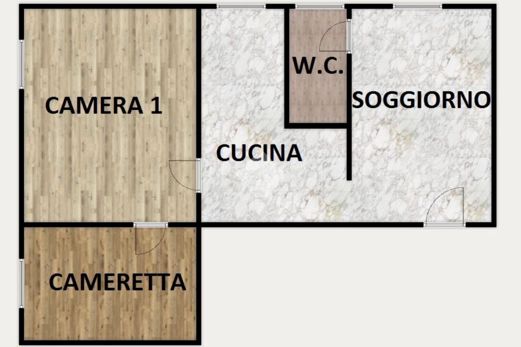 Three-room apartment Via alla chiesa, Busalla - floor plans 1