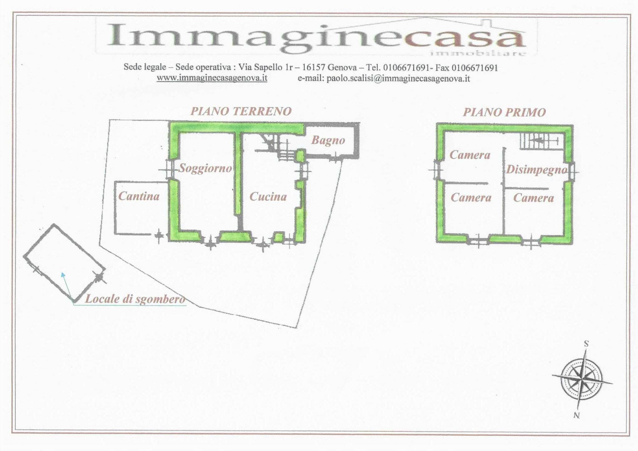 Rustic via alla Soria, 75, Genova - floor plans 1