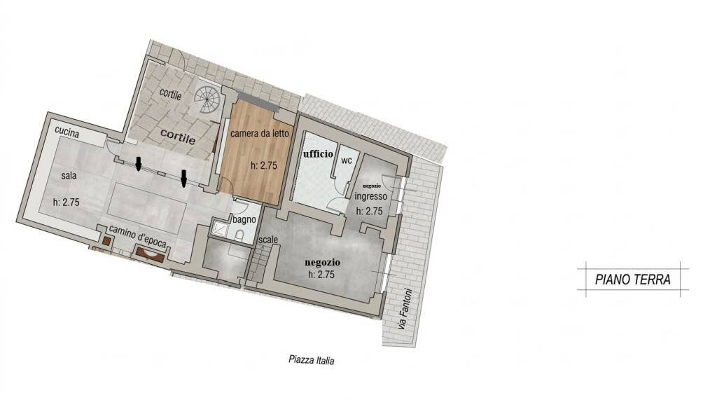 Planimetria - Bilocale piazza Italia, Alzano Lombardo - foto 1