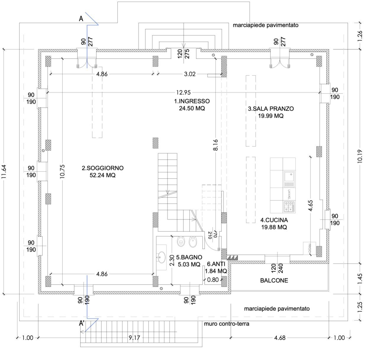 Villa Unifamiliare Bologna - planimetria 1