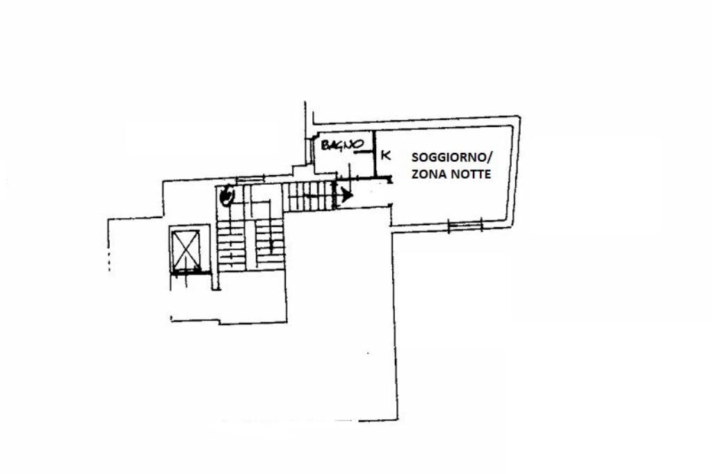 One-room apartment Via Alessandro Volta, Sanremo - floor plans 1